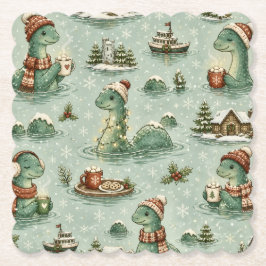 クリスマス ネッシー ロッホネス モンスター もこもこ 隠棲生物 ペーパーコースター