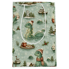 クリスマス ネッシー ロッホネス モンスター もこもこ 隠棲生物 ミディアムペーパーバッグ