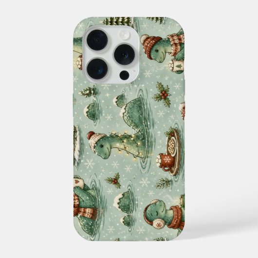 クリスマス ネッシー ロッホネス モンスター もこもこ 隠棲生物 iPhoneケース (裏面)