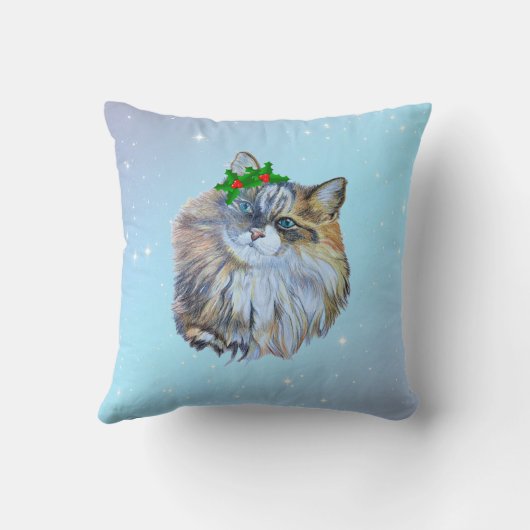 クリスマス・ノルウェーの森のキャットホリー クッション (裏面)