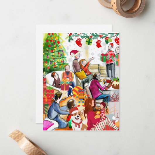 クリスマス ノートカード (正面/裏面インサイチュ)