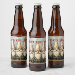 クリスマス・ノームのとんがり帽子と長いひげ ビールラベル