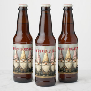 クリスマス・ノームのとんがり帽子と長いひげ ビールラベル