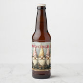 クリスマス・ノームのとんがり帽子と長いひげ ビールラベル (正面)