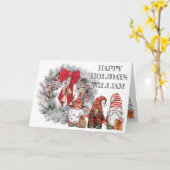 クリスマス・ノームのカード カード (黄色い花)