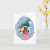 クリスマス・ノームのカード カード (黄色い花)