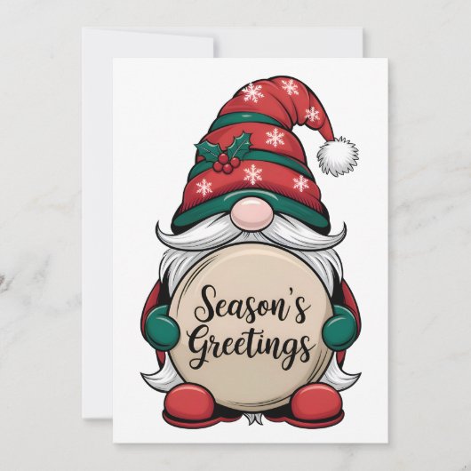 クリスマス・ノームのシーズン・グリーティング 招待状 (正面)