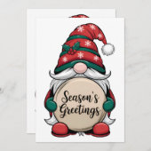 クリスマス・ノームのシーズン・グリーティング 招待状 (正面/裏面)