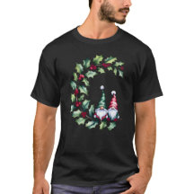 クリスマス・ノームのヒイラギの小枝Tシャツ
