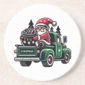 クリスマス・ノームのピックアップトラック コースター (正面)