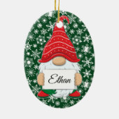 クリスマス・ノームの名入れ陶器オーナメント セラミックオーナメント (裏面)