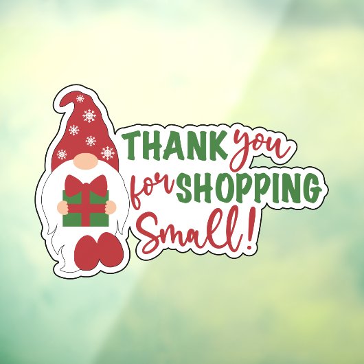 クリスマス ノーム ありがとう 小さなショップでお買い物 ウィンドウサイン (シート3)