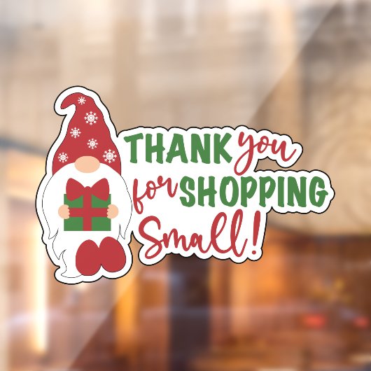 クリスマス ノーム ありがとう 小さなショップでお買い物 ウィンドウサイン (シート2)