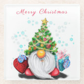 クリスマス ノーム ガラス コースター (正面)