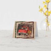 クリスマス ノーム スイート ノーム 赤いトラック プライド ルスティック カード (黄色い花)