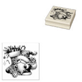 クリスマス ノーム、ストッキングとギフト ラバースタンプ (押印)