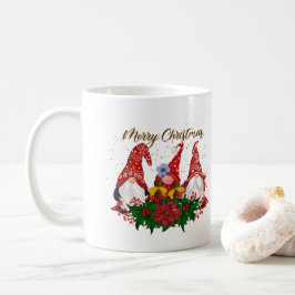 クリスマス・ノーム・ポインセチアの幻想的な森の世界 コーヒーマグカップ