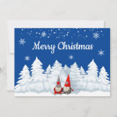 クリスマス ノーム 雪の日 ホリデー カード (正面)