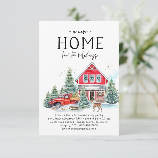 クリスマス・ハウスウォーミング・パーティーへの招待状 招待状 (スタンド正面)
