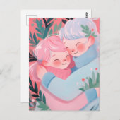 クリスマス・ハグ ポストカード (正面/裏面)