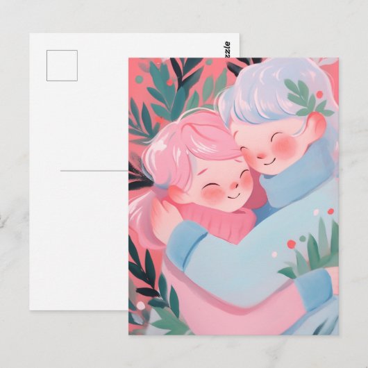 クリスマス・ハグ ポストカード (正面/裏面)