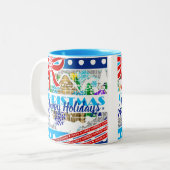 クリスマス |ハッピーホリデー |お持メリーち… ツートーンマグカップ (正面左)