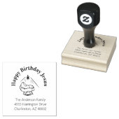 クリスマス・ハッピー・バートデイ・イエス・イン・マンガー ラバースタンプ (押印)