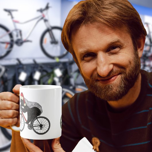 クリスマス・ハニーバッジャーサイクリングオン・ザ・自転車 コーヒーマグカップ
