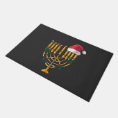 クリスマス ハヌカ ユダヤ サンタ メノーラー ドアマット (アングル)