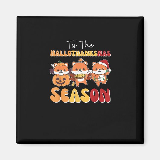 クリスマス ハロウィン 感謝祭 はハロサンクリマス シーズン マグネット (正面)