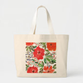 クリスマス&ハンドジャンボ絵を描トトートバッグ ラージトートバッグ (正面)