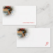 クリスマス ハンドスクリプト モノグラム エレガント テンプレート (正面/裏面)