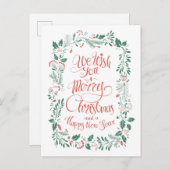 クリスマス ハンドドローンフラワー | 写真 ホリデーカード (正面/裏面)