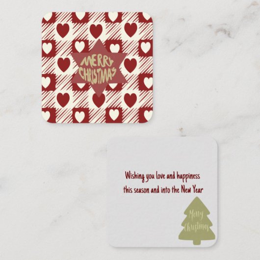クリスマス ハート カード (正面/裏面)