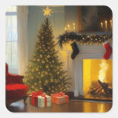 クリスマス・バイ・ザ・ファイア スクエアシール (正面)