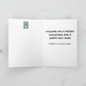 クリスマス・バウブル縁どサボテン、白、あなたの言葉 カード (内部)