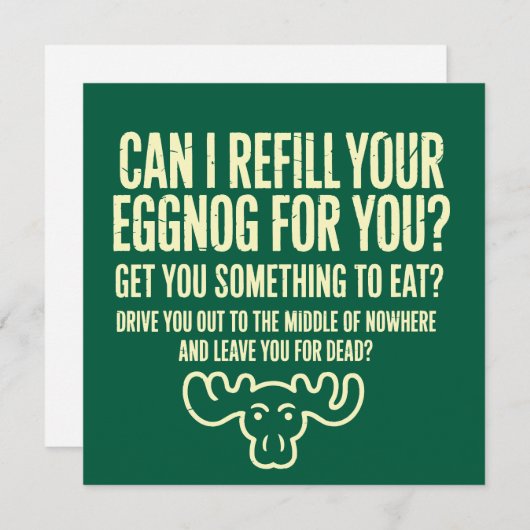 クリスマス・バケーション あなたのエッグノッグをおかわりしてあげようか シーズンカード (正面/裏面)