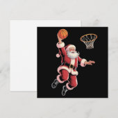 クリスマス バスケットボール スポーツ愛好家のサンタがプレー中 (正面/裏面)