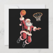クリスマス バスケットボール スポーツ愛好家のサンタがプレー中 (正面)