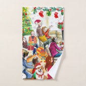 クリスマス バスタオルセット (ハンドタオル)