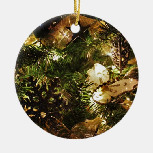 クリスマス・バタフライ セラミックオーナメント (正面)