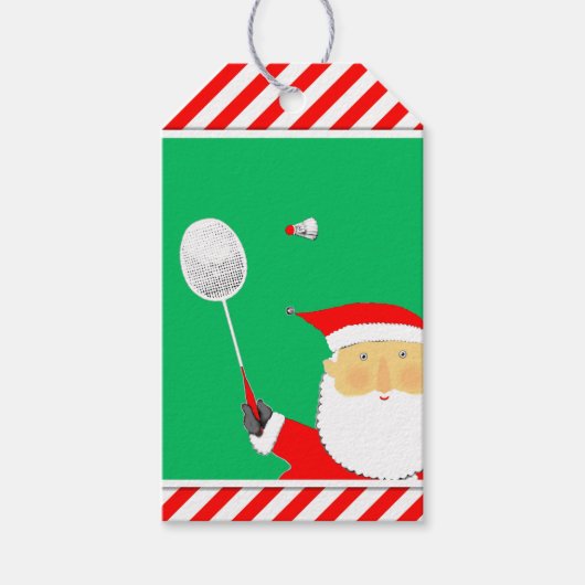 クリスマス バドミントン ホリデー ギフトタグ (正面)