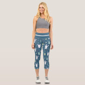 クリスマス・バニー・オン・ブルー カプリレギンス (正面)