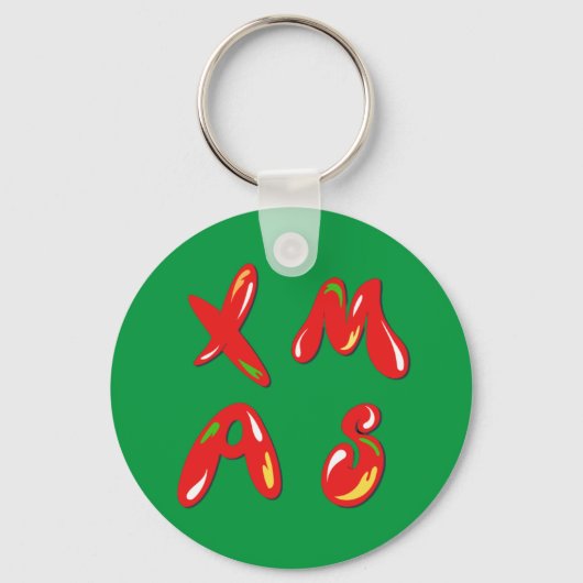 クリスマス バブル テキスト    キーホルダー (正面)