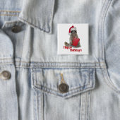 クリスマス·バンディット·ラクーンと現在 缶バッジ (インサイチュ)