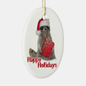 クリスマス・バンディット・ラクーン（プレゼント） セラミックオーナメント (右)