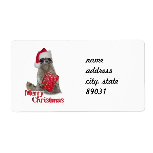 クリスマス・バンディット・ラクーン(プレゼント) ラベル (正面)