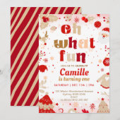 クリスマス＆バースデーおめでとう！ 招待状 (正面/裏面)