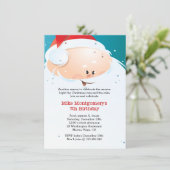 クリスマス・バースデー・パーティーの招待サンタ 招待状 (スタンド正面)