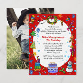 クリスマス·バースデー·パーティーの招待 招待状 (正面/裏面)